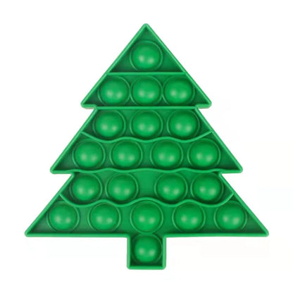 The Rainbow Pop Fidget Stress Toy by FidgetFuns features a Christmas tree design with circular bubbles, perfect for sensory satisfaction and stress relief.