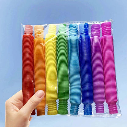 8-Pack Large Pop Tubes Fidget Toy – Sensory Stretch Tube - FidgetFuns