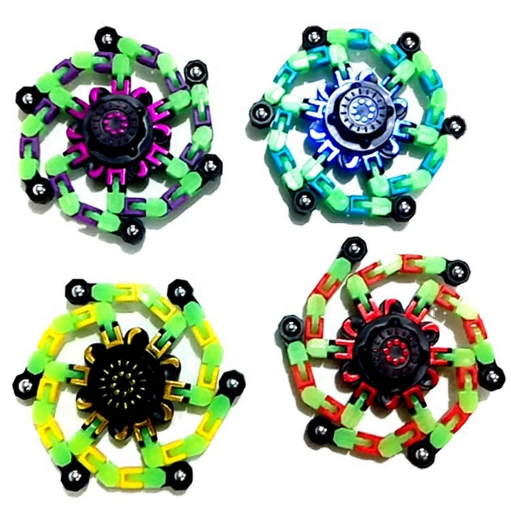 4-Pack Glow Fidget Spinners – DIY Robot Sensory Toy - FidgetFuns