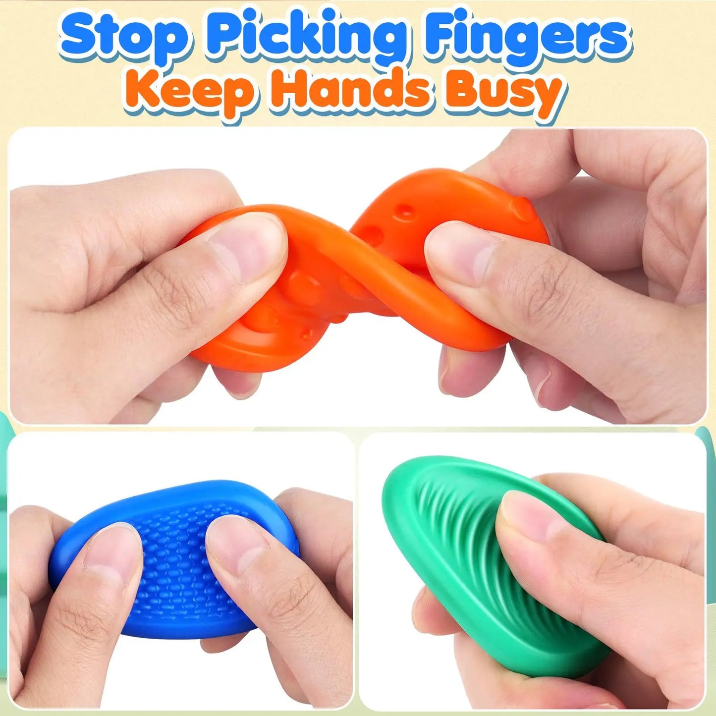 Sensory Silicone Stone Fidget Toys 6-Pack - FidgetFuns