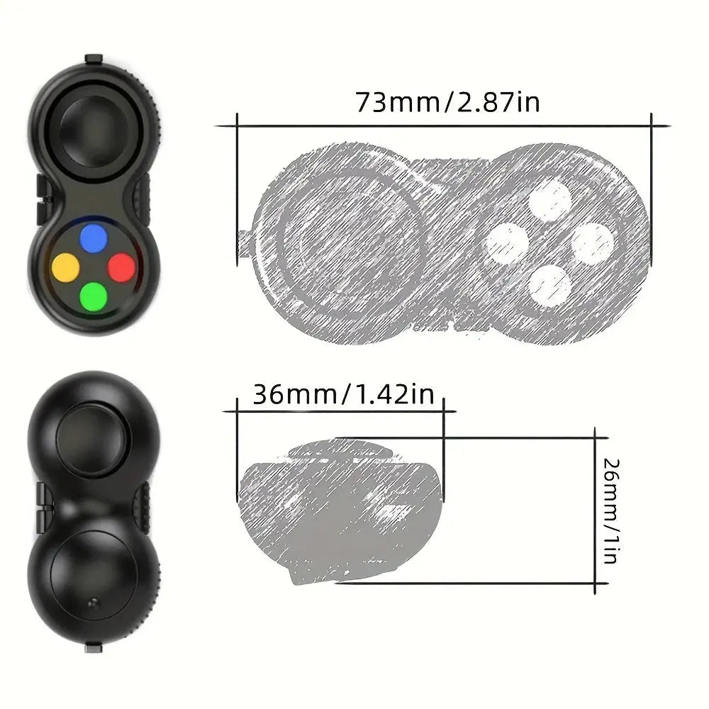 FidgetFuns Fidget Pad with 8 Fidget Functions – Stress Relief & Focus Booster - FidgetFuns