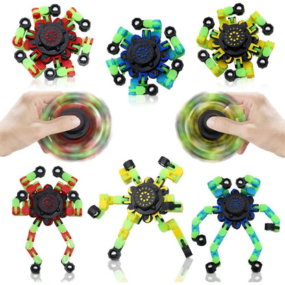 4-Pack Glow Fidget Spinners – DIY Robot Sensory Toy - FidgetFuns