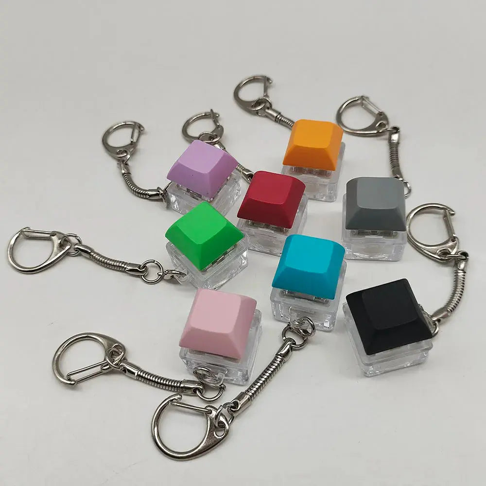 FidgetFuns Multi-color Mechanical Keyboard Keychain – Stress Relief Key Ring for Men - FidgetFuns