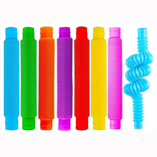 8-Pack Large Pop Tubes Fidget Toy – Sensory Stretch Tube - FidgetFuns