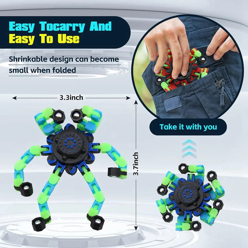 4-Pack Glow Fidget Spinners – DIY Robot Sensory Toy - FidgetFuns