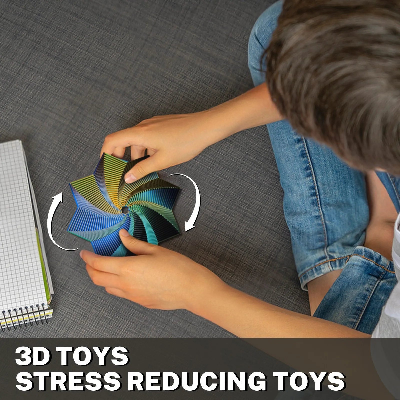 3D Printed Octagon Spiral Toy – Sensory Meditation Tool - FidgetFuns