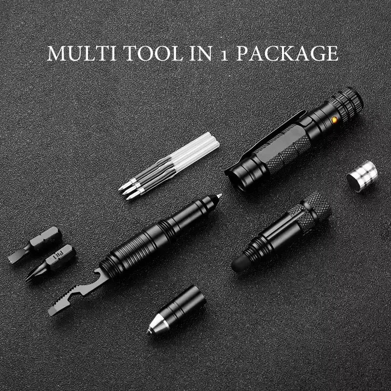 10-In-1 Tactical Survival Pen – Multi-Function EDC Tool - FidgetFuns