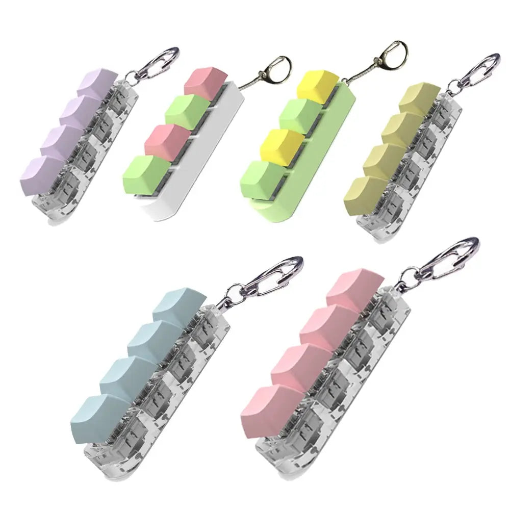 FidgetFuns Mechanical Keyboard Key Fidget Toy – Clicky Keychain for Stress Relief - FidgetFuns