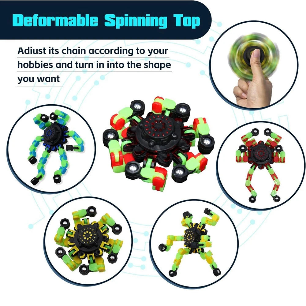 4-Pack Glow Fidget Spinners – DIY Robot Sensory Toy - FidgetFuns