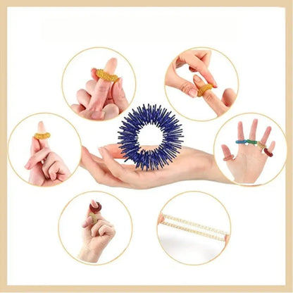 FidgetFuns 10PCS Finger Massage Sujok Acupuncture Rings – Stress & Energy Boosting Therapy - FidgetFuns