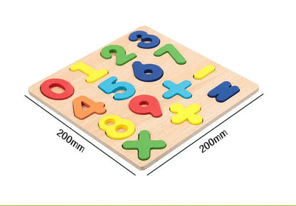 Kids Wooden Alphabet & Number Puzzle Board – Montessori Preschool Learning Toy - FidgetFuns