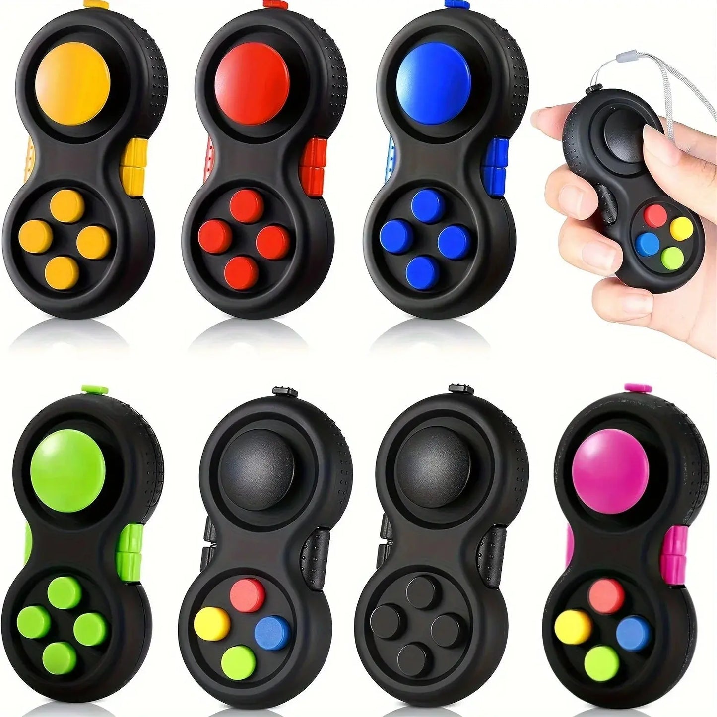 FidgetFuns Fidget Pad with 8 Fidget Functions – Stress Relief & Focus Booster - FidgetFuns