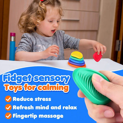 Sensory Silicone Stone Fidget Toys 6-Pack - FidgetFuns