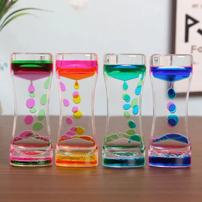 FidgetFuns Creative Double Colors Liquid Hourglasses – Stress Relief & Anxiety Timer - FidgetFuns